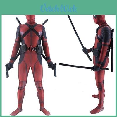 Fantástico Fato de Spandex de Corpo Inteiro Deadpool em Lycra com Tecido Respirável