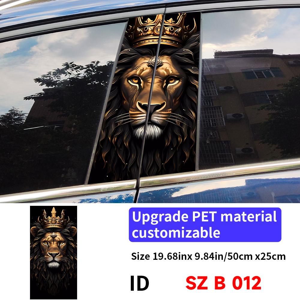Lion Car Stickers Car B-pillar Decal Waterproof Stickers Auto Center Pillar Sticker Cover Scratches Vehicle Decor Accessories