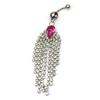 Dusker Navle Mageknapp Bar Vektstang Ringer Rhinestone Kroppspiercing Smykker