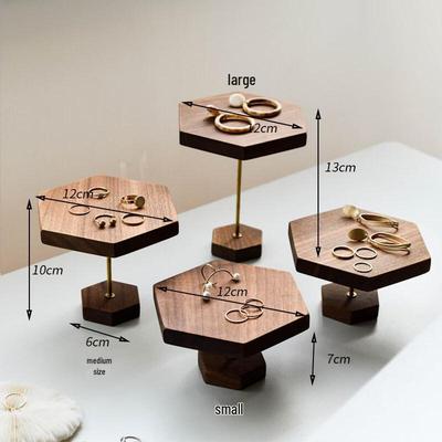 Black Walnut Wood Jewelry & Sundries Display Stand