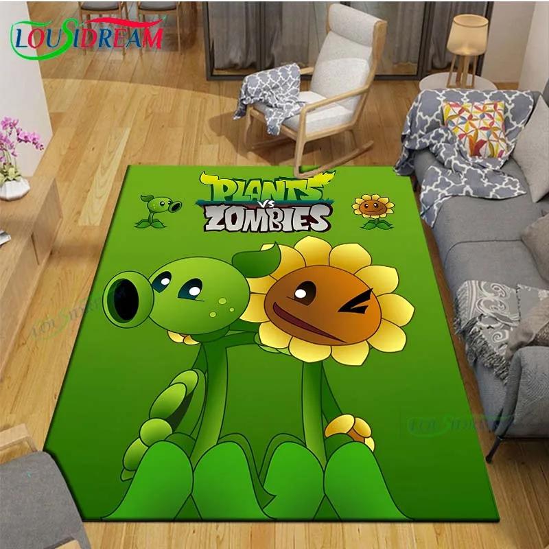 Hot Puzzle Games P-plant Vs Z-zombiee Carpet Outdoor Rug Area Rug Non-slip Carpet Bedroom Decor Carpet for Parent-child paradise