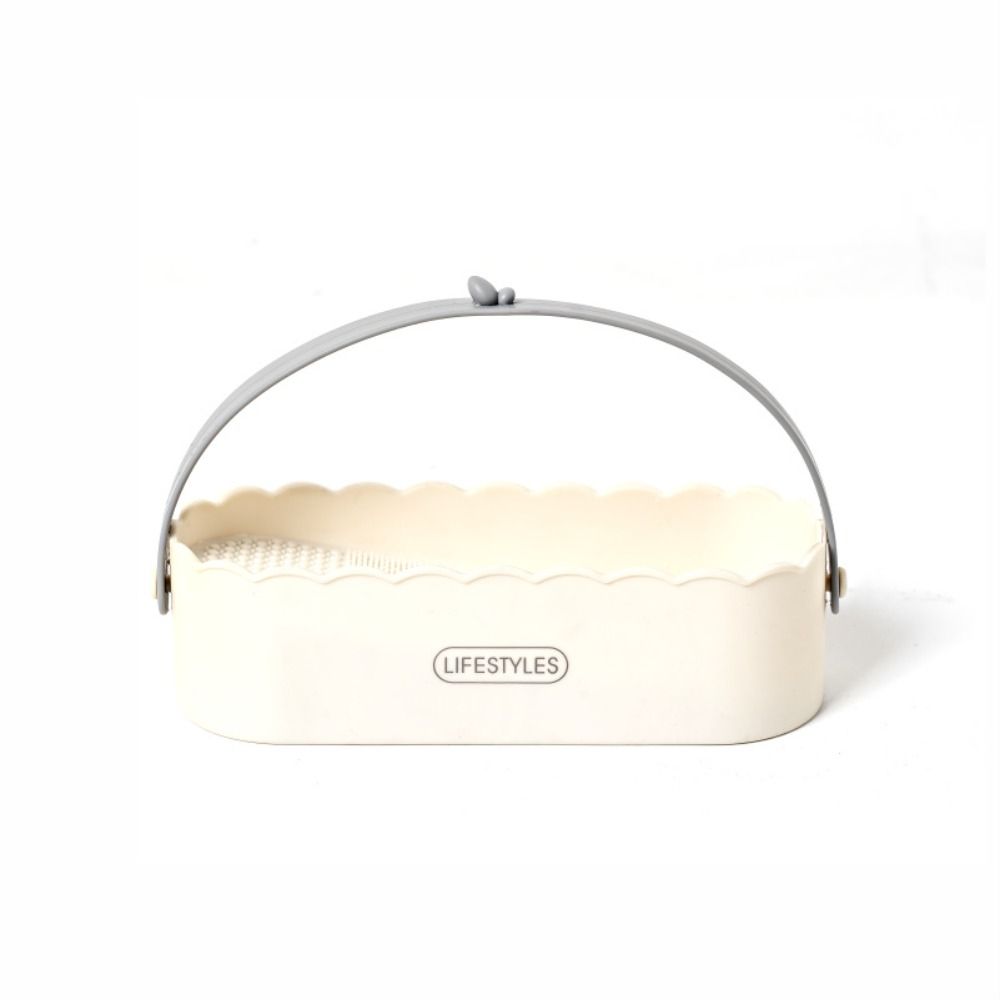 

Подвесной резиновый очиститель для кистей для макияжа, ящик для хранения, сушилка для косметических кистей, портативная стойка для кистей для макияжа для женщин бежевый