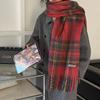 Vintage Plaid Christmas Scarf: Warm Red Checkered Neck Warmer for Men & Women - Perfect Holiday Gift