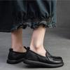 Retro Versatile Women's Shoes Genuine Leather Loafers Round Toe Soft Sole Casual Slip-on Flat Shoes