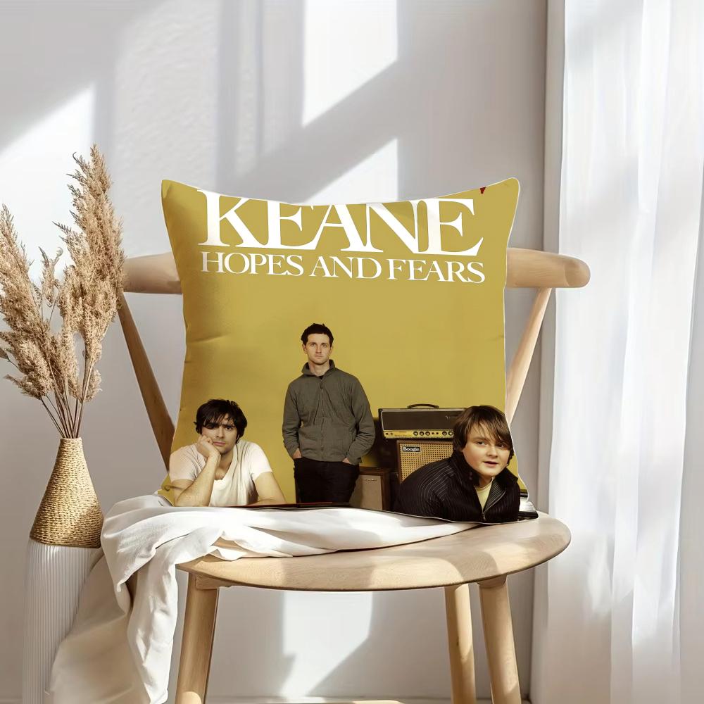 Band K-Keane Rock Cushion Cover Soft Plush Throw Pillow Cover | Double-Sided Decorative Cushion Case | Sofa Bedroom Home Decor