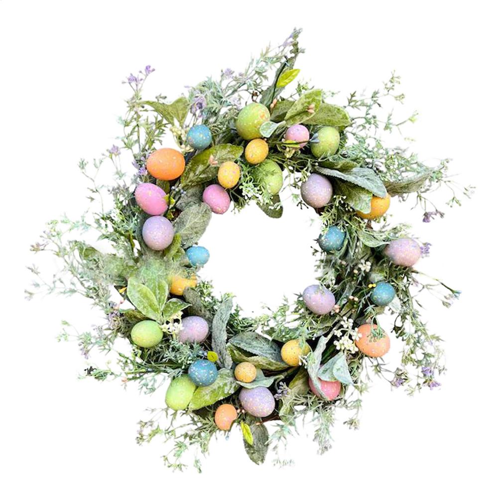 Easter Wreath Simulation Egg Wreath Easter Bunny Vine Wreath Simulation Flower Wreath Door Hanging Decoration Home Decor