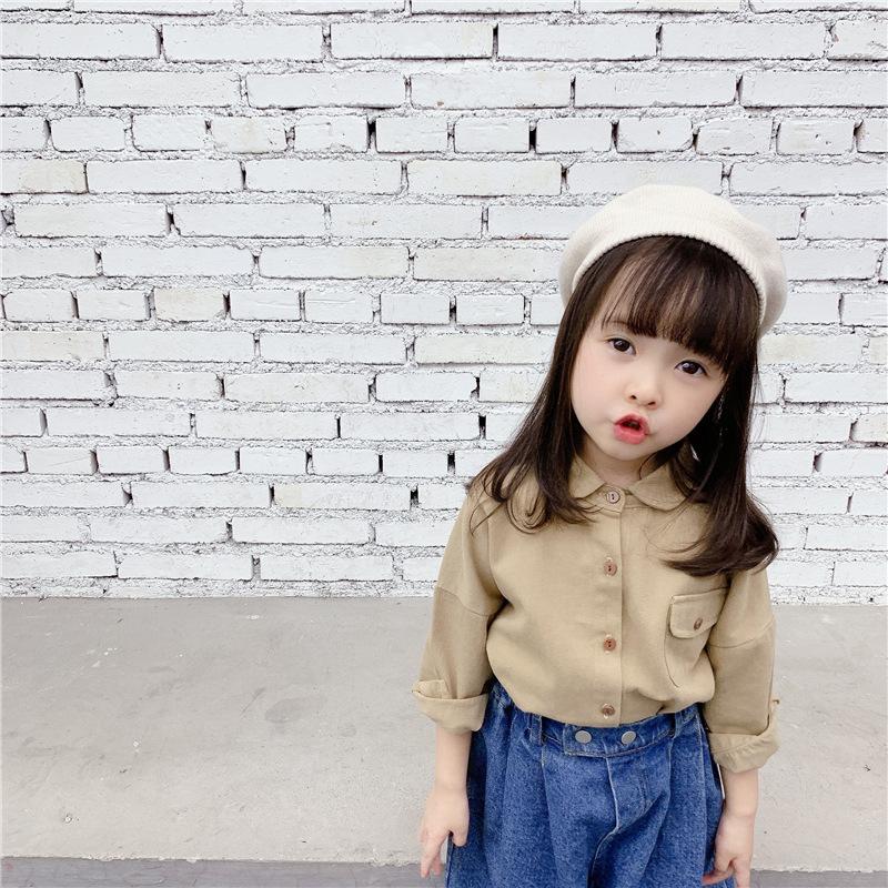 2022 Children's Clothing Spring New Girls Korean Spring Embroidered Shirts Spring Shirts