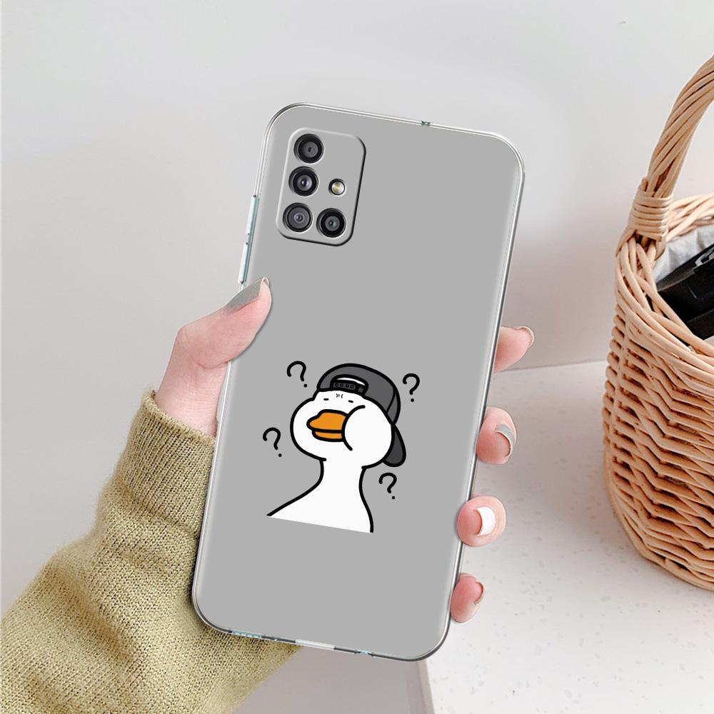 Case For Samsung A15 A13 A35 A55 A51 A71 A41 A31 A21S A05 A17 A23 A25 A33 A53 A73 5G A07 4G Cover Funny Cute Duck Fashion Couple