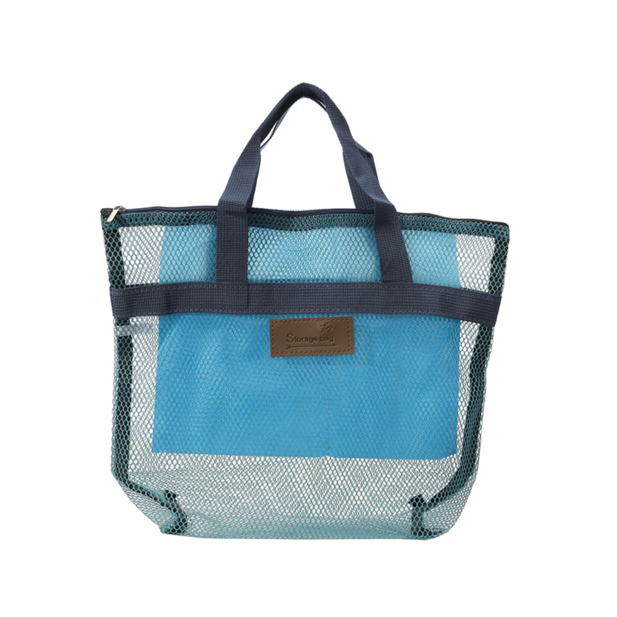 

Сетчатая сумка для хранения в душе, косметичка, портативный дорожный набор для мытья, многоразовая косметичка, органайзер для душа для ванной комнаты, общежития, пляжа, кемпинга небесный синий