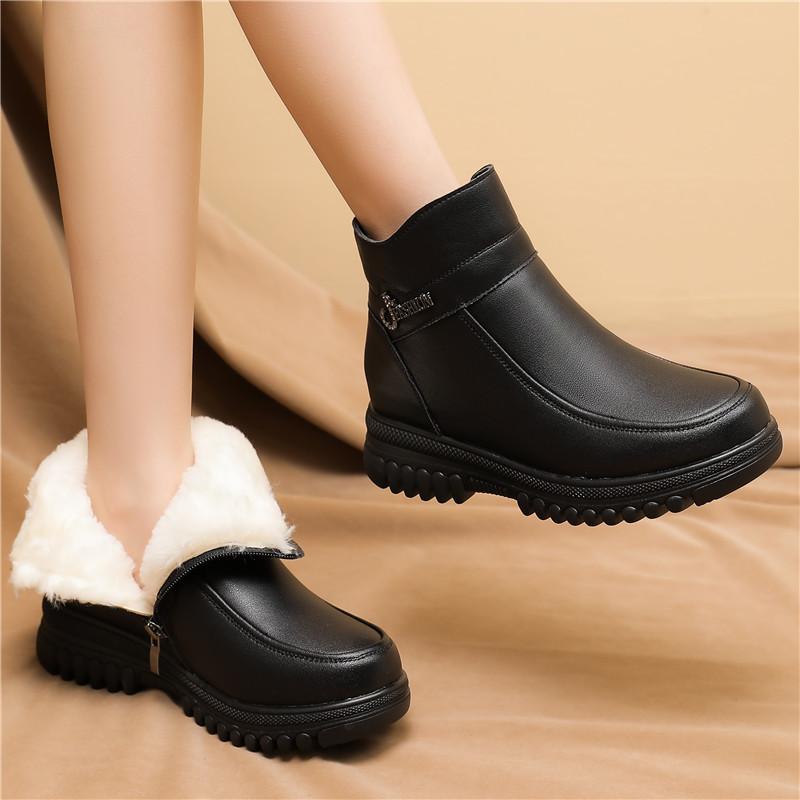 GKTINOO 2024 Non-slip Genuine Leather Woman Snow Boots Natural Fur Women Boots Warm Wool Ladies Shoes Winter Ankle Boots Soft