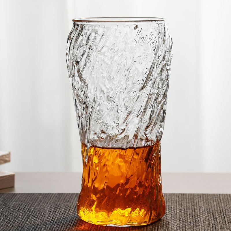 Japanese Ripple Glass Cup Mug for Tea Glasses for Drinks Whisky Coffee Korea Drinkware Kitchen Dining Bar Home Garden