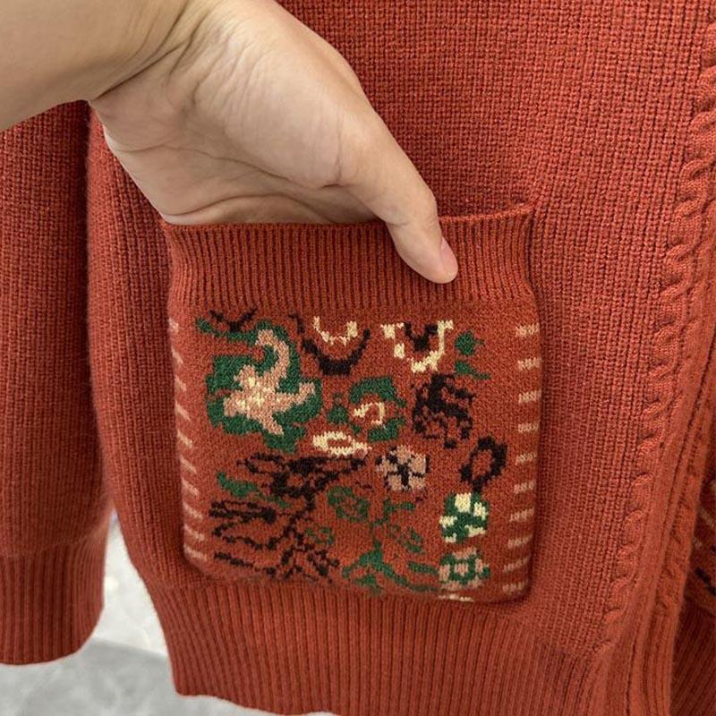 Sweaters Coat Cardigan for Women Autumn Winter Large Size Loose Long Sleeve Knit Cardigan Hooded Middle-Aged Sweaters Jacket