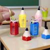 10/12Pcs Kid Pretend Play Toy Dollhouse Miniature Colored Pen Mini Pencil School Supplies Model Doll House Accessories