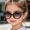 Cat Eye Sunglasses Boys Girls Rhinestone Decor UV400 Lens Travel Vacation Party Beach Kids Eyewear
