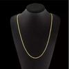 Fashion 18k Gold Necklace 2MM 16/18/20/22/24/26/28/30 Inch Side Chain Necklace For Women Men Jewelry Silver Necklace