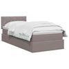 LED Storage Bed with Mattress Taupe 90 x 200 cm Fabric