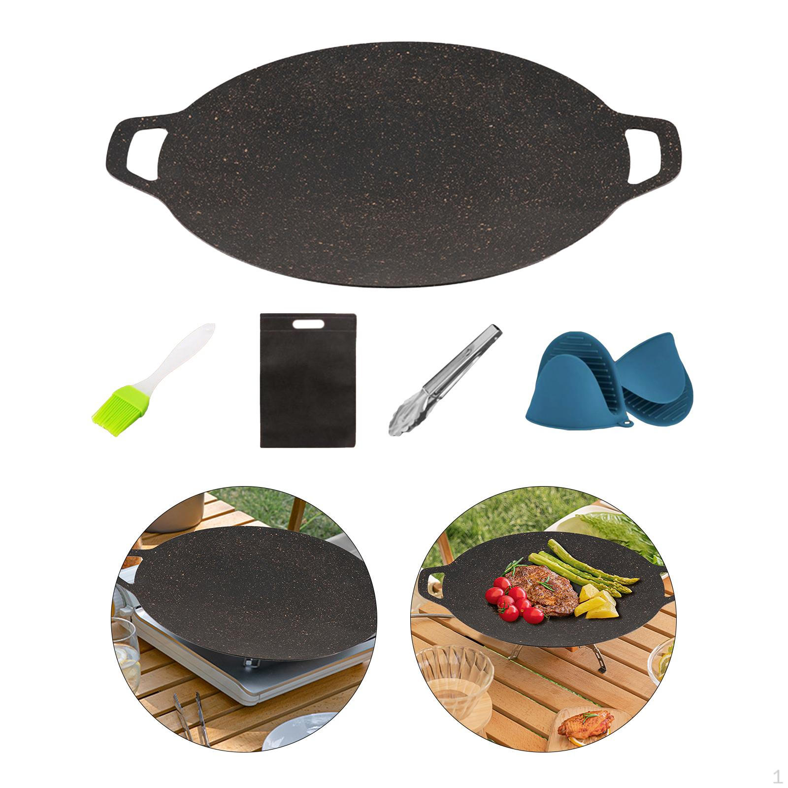 Cooking Pans Griddle Pan Roasting Lightweight Frying Barbecue Plate Grilling for Outdoor 28cm