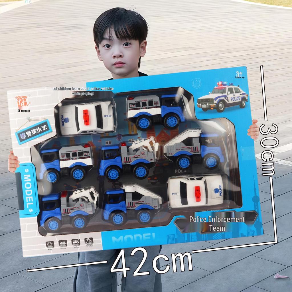 Free Shipping Pull-Back Construction & Firefighting Vehicle Toy Set for Boys - Ideal Gifts for Kindergarten Students