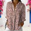 Women Plus Size Long Sleeve Shirt White Button Front Blouse