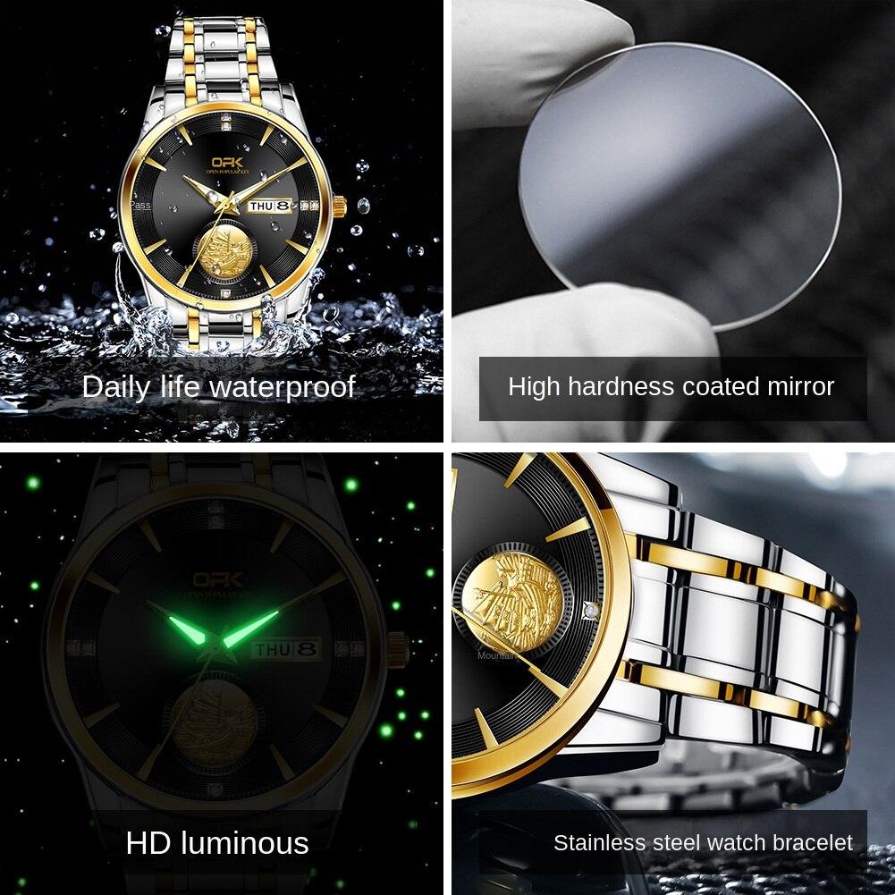 OPK Brand 8131 Watch Double Calendar Quartz Watch Men's Watch
