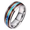 Unisex Lovers Couples Jewelry Gift Vintage Shell Wood Chip Pattern Ring Band
