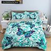 Butterfly Duvet Cover King Queen Size Animal Floral Bedding Set for Teens Adults Beautiful Flower 23pcs Polyester Quilt Cover