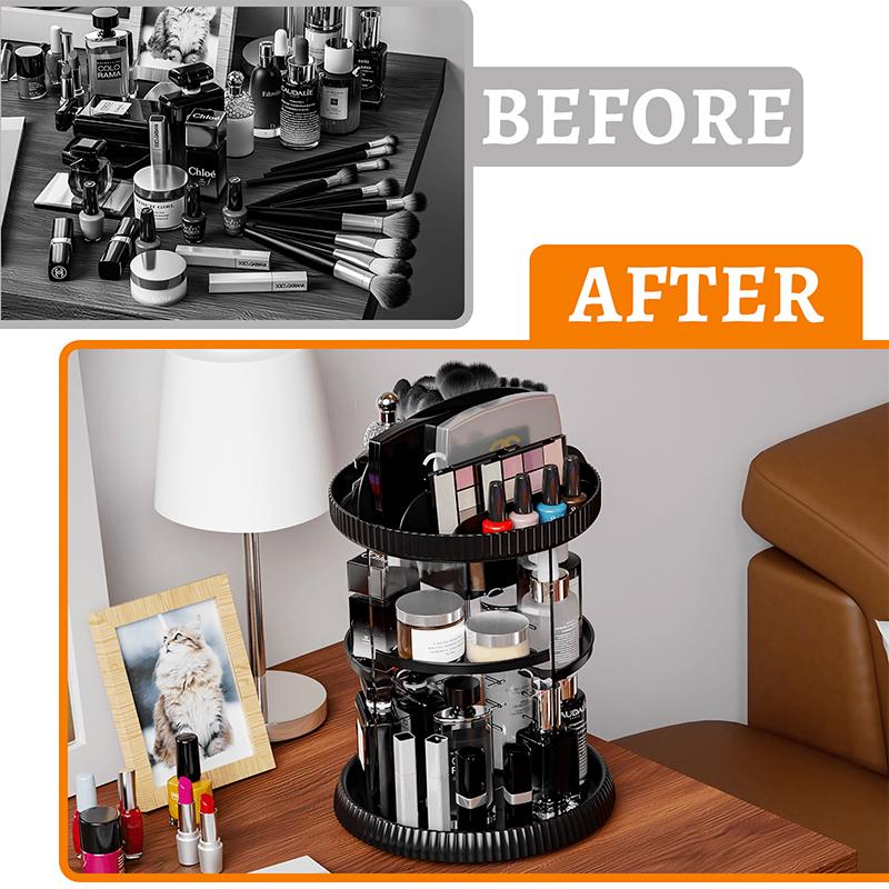 360 Rotating Makeup Organizer For Vanity,Clear Spinning Organizer And Make Up Organizers For Counter