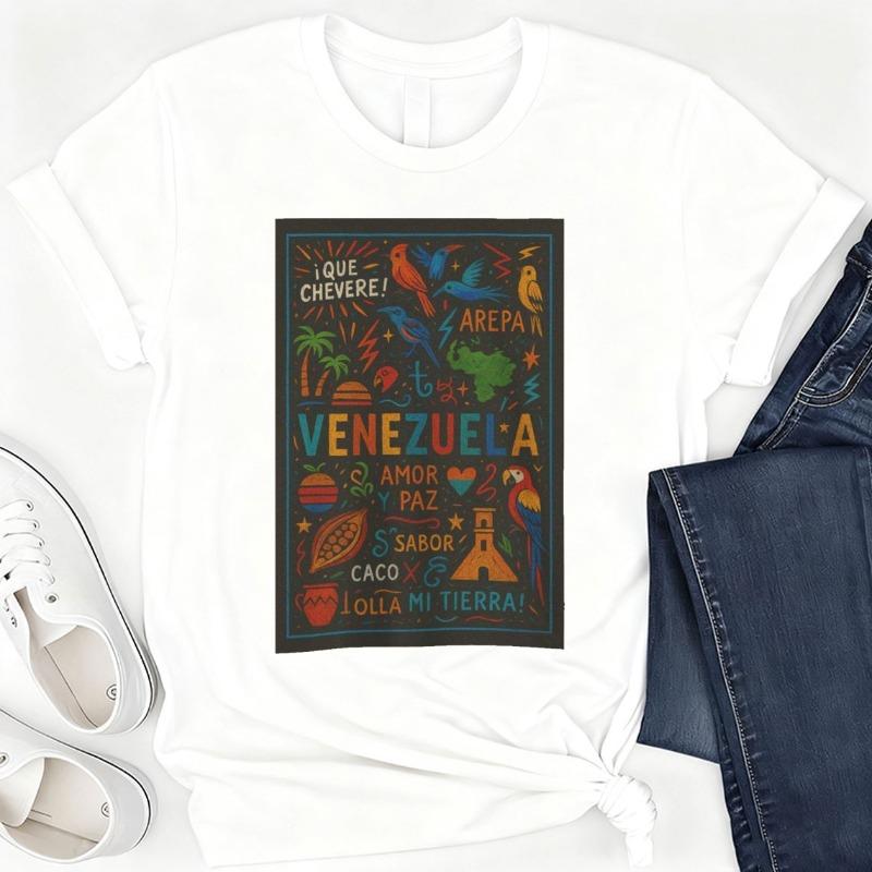 Venezuela Cotton T Shirt Unisex  Vintage Caracas Graphic Tee  Latin Pride Shirt  Cool Gift for Venezuelan Soul Culture Lovers