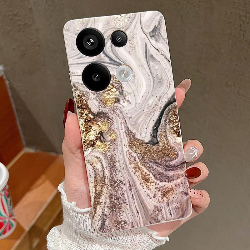 Gradient Watercolor Marble Case For Xiaomi 13T Redmi Note 15 Pro 4G Leather Texture Silicone Cover For Redmi Note 14 13 Pro+ 5G