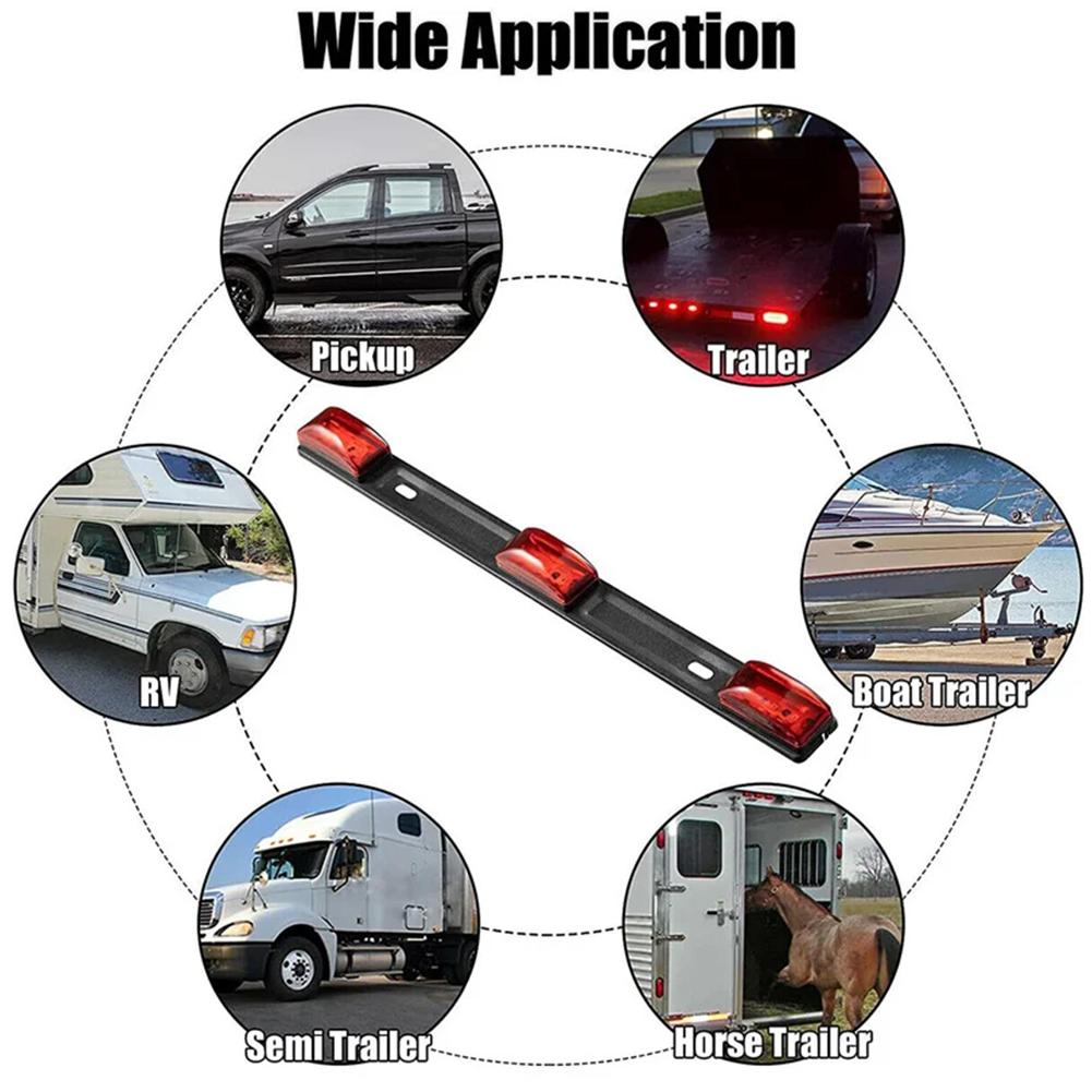 12V Car Taillights DRL LED Bar Red Brake Turn Signal Lights Roof Ceiling Side Marker Lamps Truck Trailer Accessories Universal