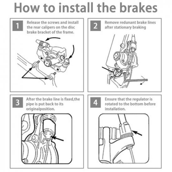 Bike Disc Brake Front & Rear Disc 160 mm Rotor Brake Kit for Mountain Bicycle