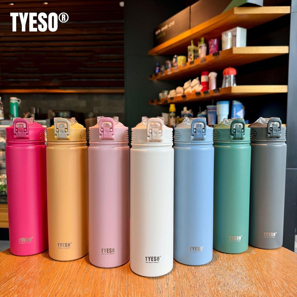 TYESO 600/750ML Stainless Steel Thermos Bottle Keeps Cold and Heat Thermal Mug Car Thermal Water Bottles for Valentine's Day