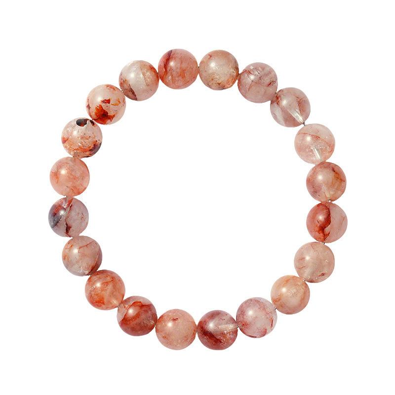 New red crystal bracelet with gradient color and ice-effect round beads, single-loop women's accessory, direct delivery