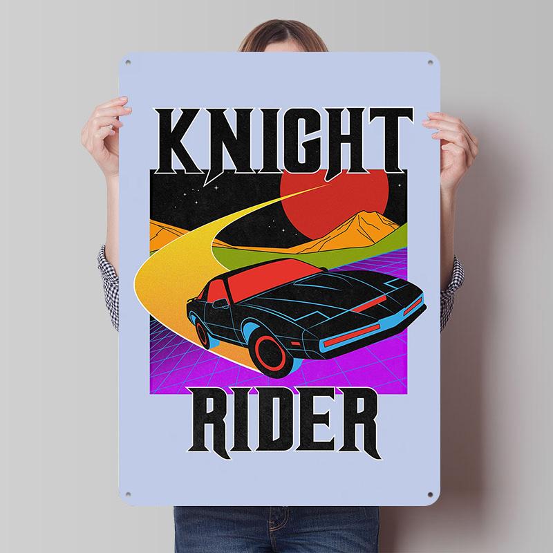 Knight Rider Print Tinplate Posters Customizable Wall Art Retro Vintage Metal Tin Signs for Desk Decor Home Decorations House
