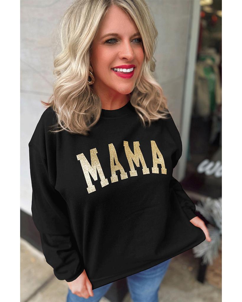 Azura Exchange MAMA Glitter Graphic Sweatshirt