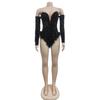 Sequined Long Sleeve Solid Color Jumpsuit with Shorts - Women's Fashion Europe America