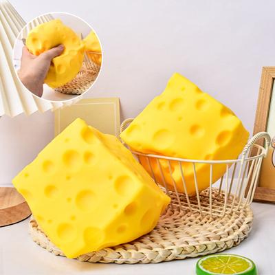 Giocattolo Spremibile Formaggio Giallo Morbido a Lenta Risalita Giocattolo Fidget per Alleviare lo Stress Gadget Decompressione a Tema Cibo Novità per Adulti Bambini