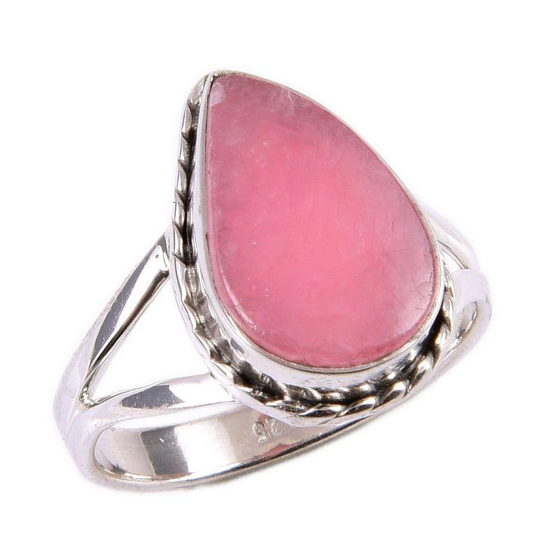 Natural Rhodochrosite Gemstone 925 Solid Sterling Silver Jewelry Ring S.7 I8y01