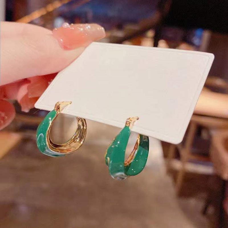 Luxury Female Big Round Hoop Earrings For Women Zircon Stone Earrings Trendy Fashion Wedding Jewelry Gift