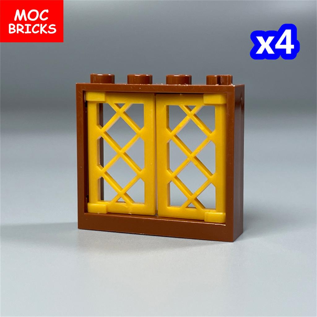 Non-Toxic Moc Bricks Pane Lattice Window 1X2X3 1X4X3 For Building Blocks Garden Scene 60607 60594 Assembles Particles Children'S Toys