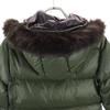 DUVETICA Long sleeve Down jacket 38 green Raccoon real fur hood Women Used