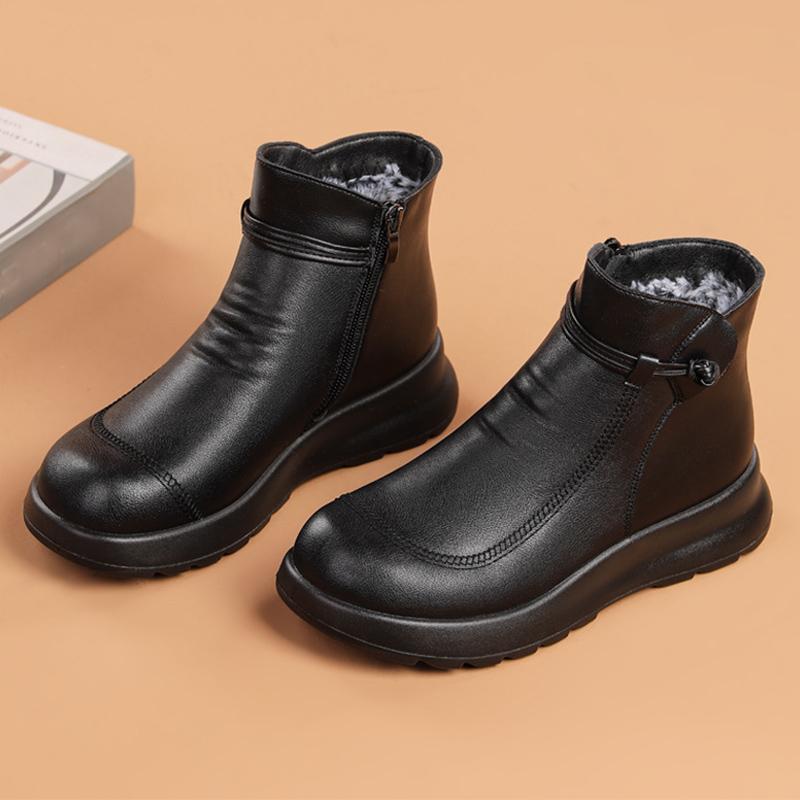 

Зимняя обувь 2025 Женские сноубутсы Мягкие Удобные Теплые Плюшевые На плоской подошве Нескользящие Обувь для мамы Черные Коричневые Большой размер 41 35 чёрный