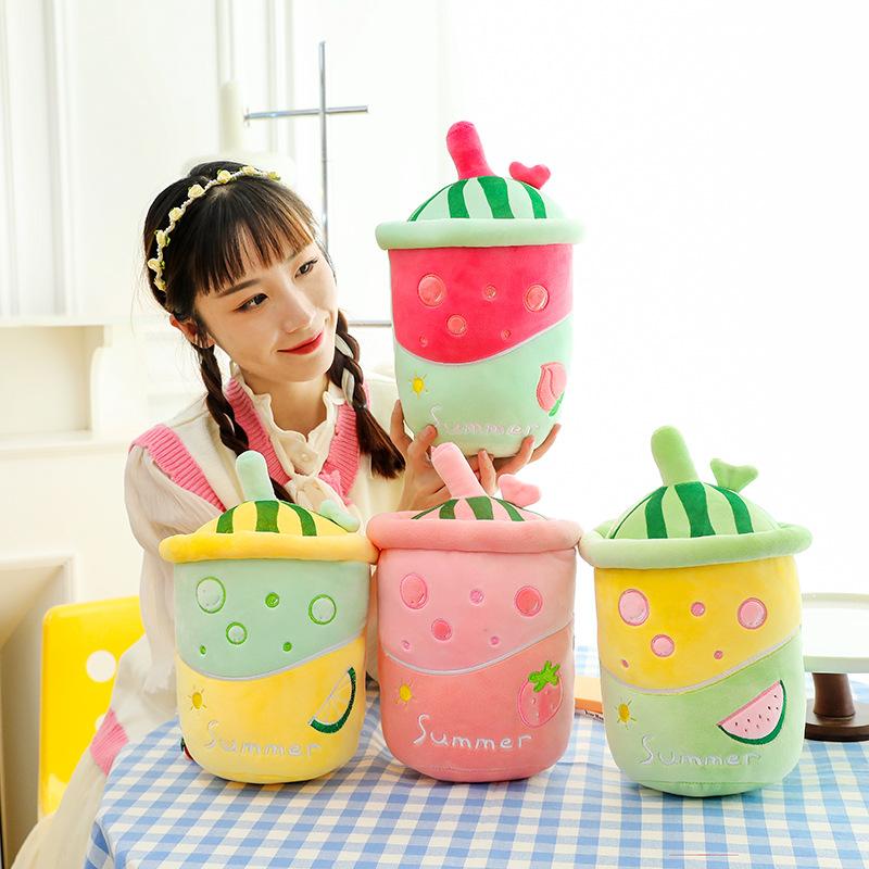Plush Watermelon Adorable Toy Fruit Pillow Soft Juicy Tea Cup Shape Stuffed Animal Doll