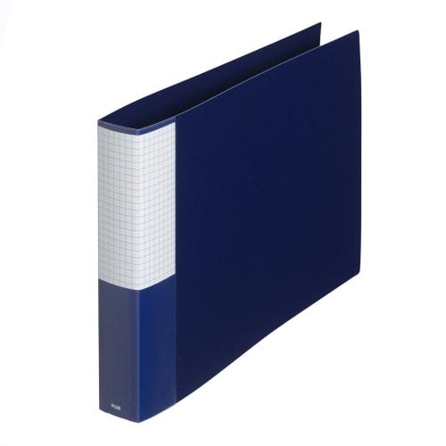 Plus 2 Ring File Super Economy FC-111RF A4-E Horizontal Navy 84-631