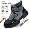 Men's High-Top Steel Toe Safety Shoes: Anti-Smash, Anti-Puncture, Anti-Slip, Waterproof, Comfortable.