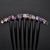 Colorful Women Acrylic Seven-tooth Comb Korean Style Headwear Hair Accessories Rhinestone Hair Comb