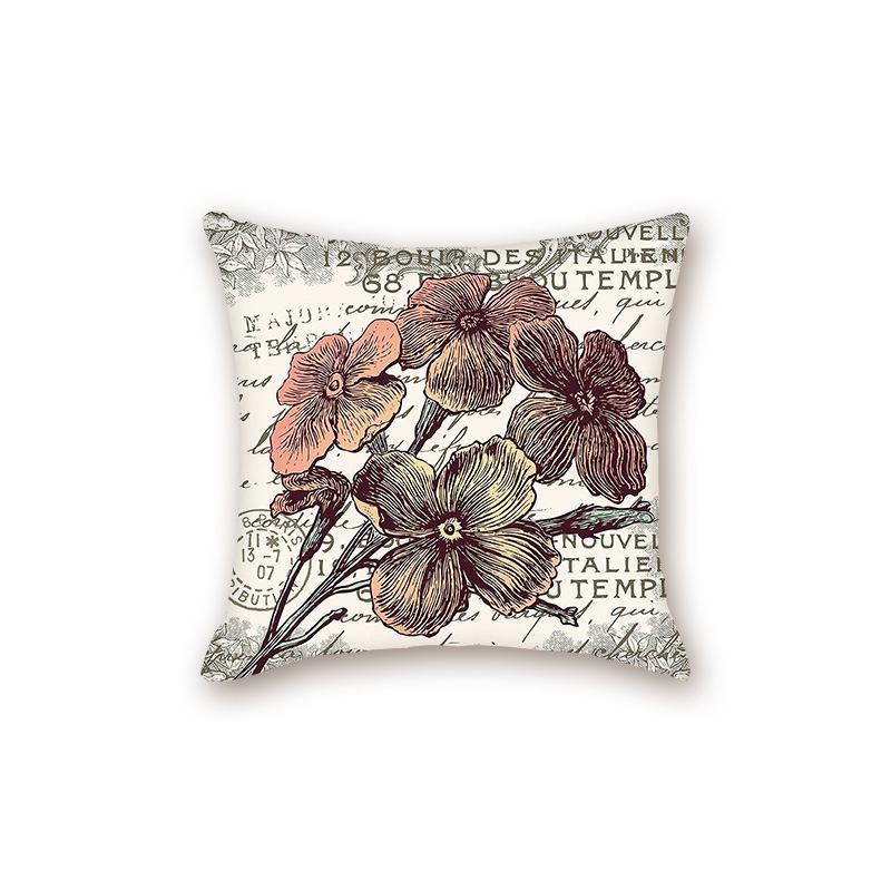Retro Stamp Series Decorative Sofa & Bedside Lumbar Pillowcase
