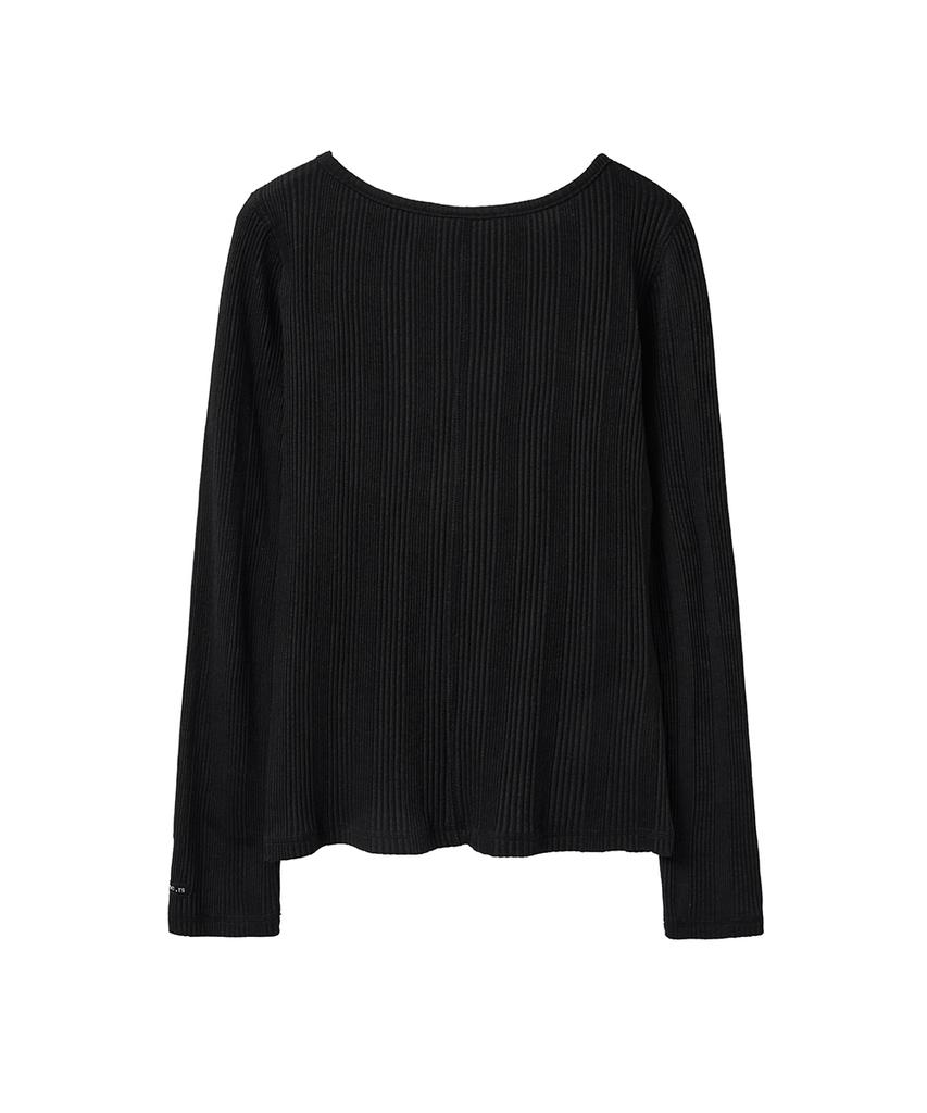 Lense Diagonal Button Tee Black