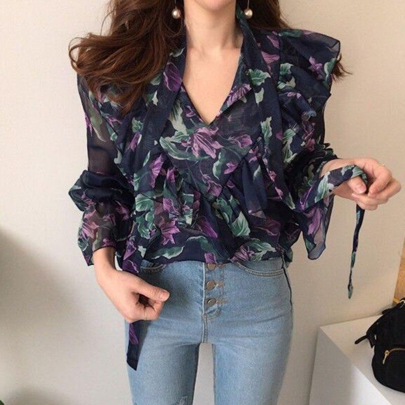 Buy Women V Neck Floral Print Shirts 