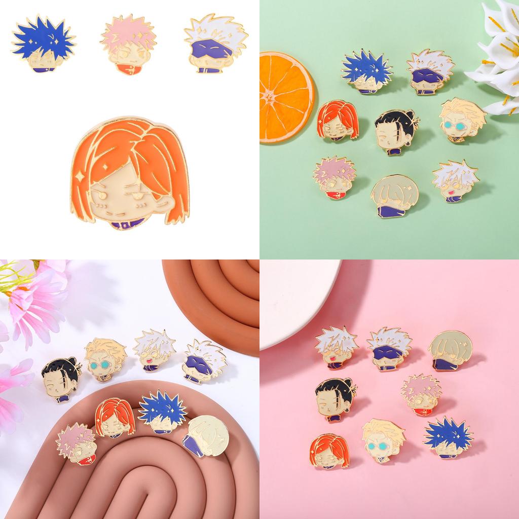 Stylish And Colorful Alloy Enamel Pin Badge Of Jujutsu Kaisen Characters For Casual Wear And Personal Accessories